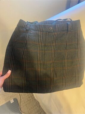 Urban Outfitters Olive and Brown Plaid Pencil Skirt